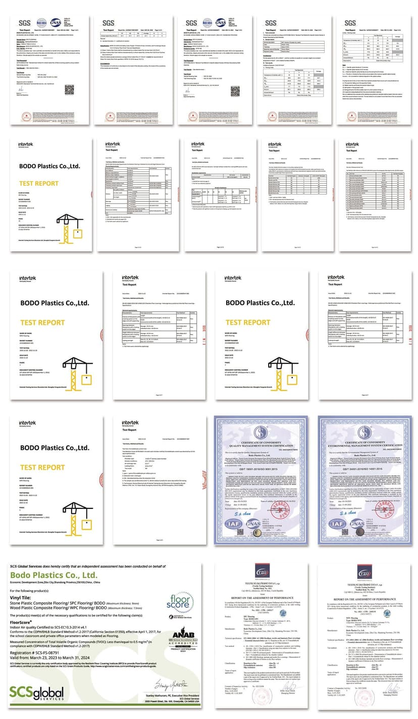 Homei Hub SPC and WPC flooring quality certification - FloorScore and ISO certified
