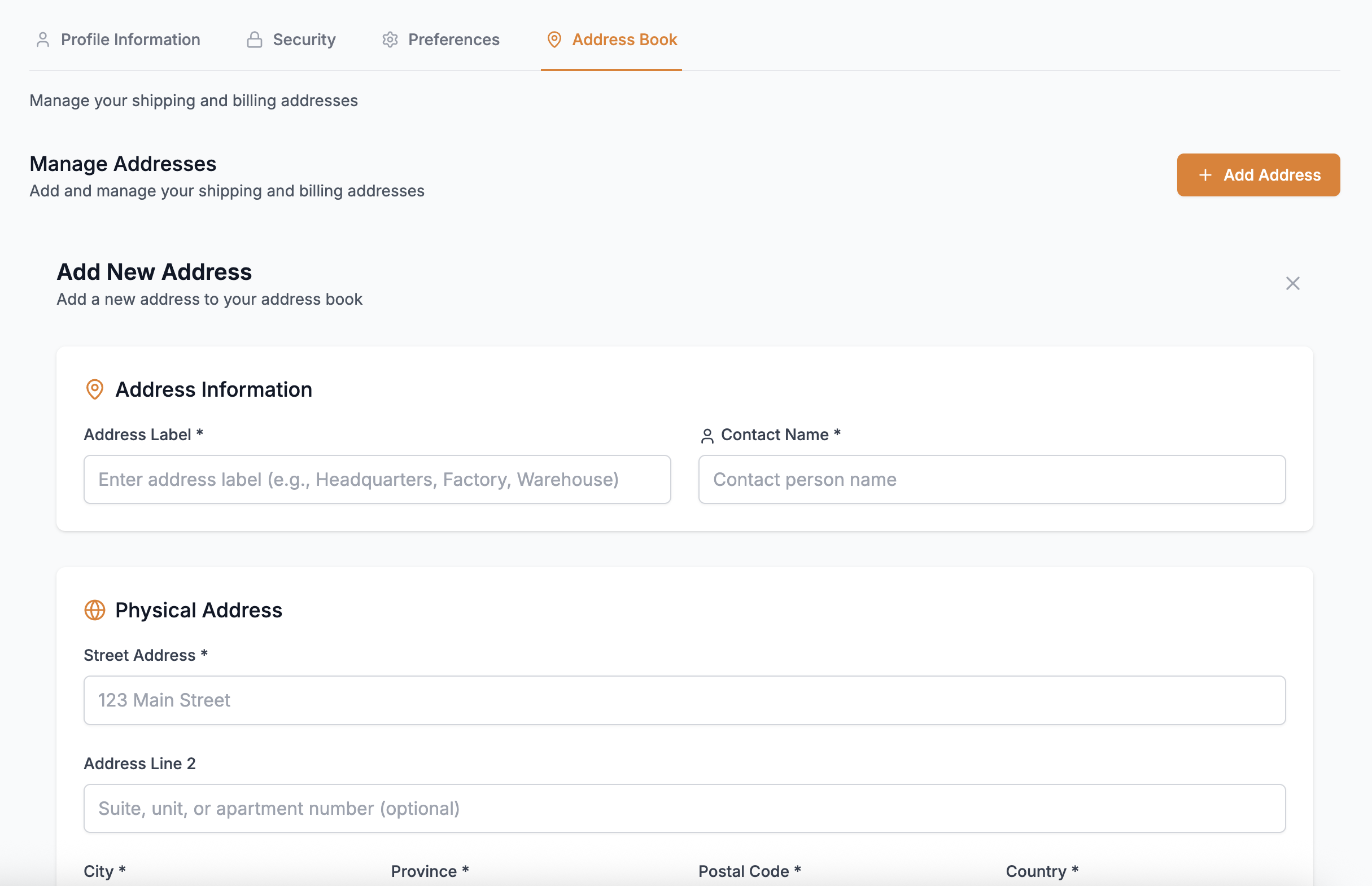 Address Book Management